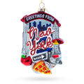Iconic New York Landmarks Glass Christmas Ornament