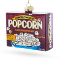 Popcorn Box Glass Christmas Ornament