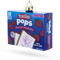 Frosted Strawberry Toaster Box Glass Christmas Ornament