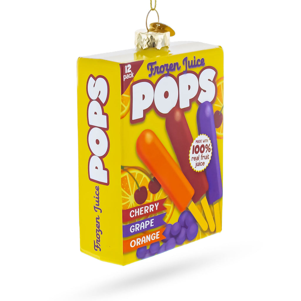 Frozen Popsicle Box Glass Christmas Ornament