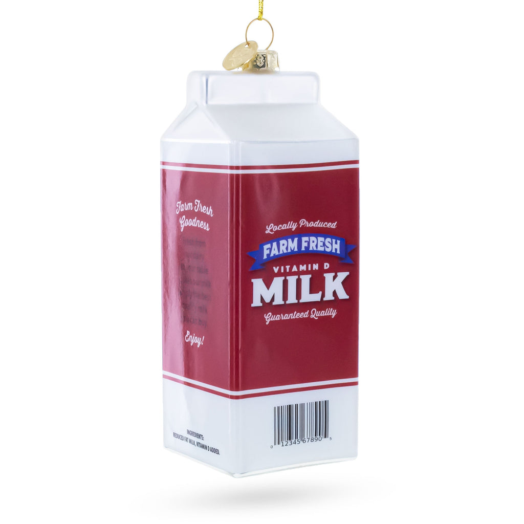 Milk Carton Glass Christmas Ornament