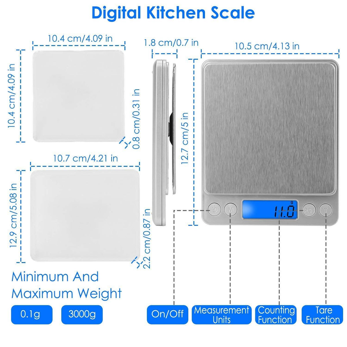 Digital Kitchen Scale with Dual Trays