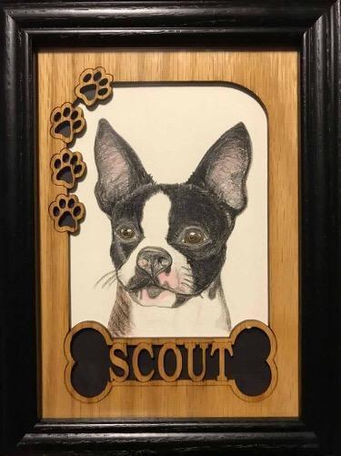 Dog Bone & Paw Prints Picture Frame
