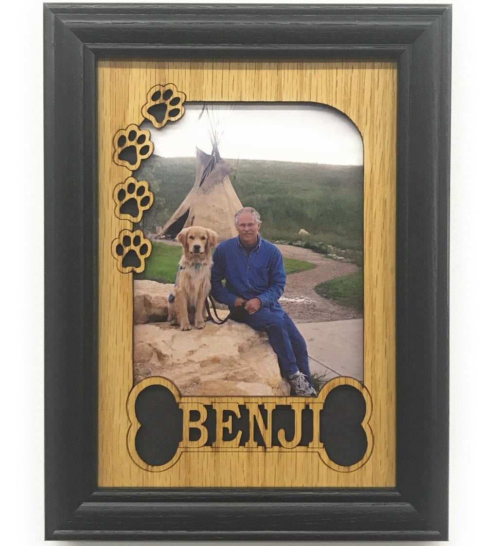 Dog Bone & Paw Prints Picture Frame