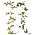 Set of 2 Easter Egg and Leaf Garland With Pastel Speckled Eggs Spring Hanging Decor 6.6 Inches Tall