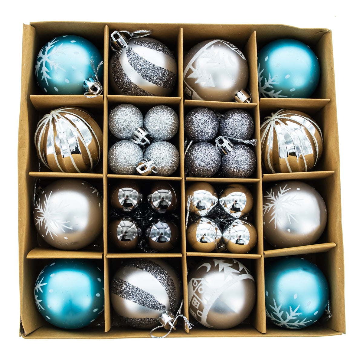 Set of 44 Multicolored Plastic Mini Ball Christmas Ornaments