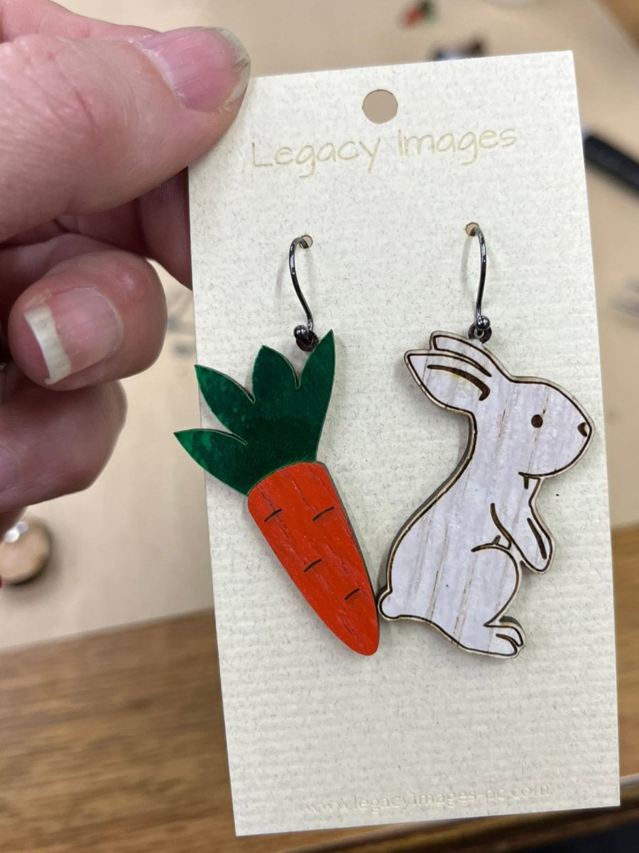 Easter Bunny & Carrot Dangle Earrings