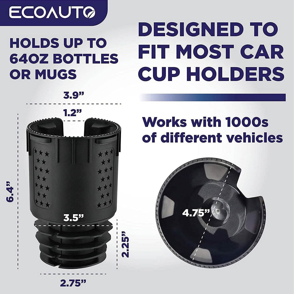 EcoAuto Cup Holder Expander for Car