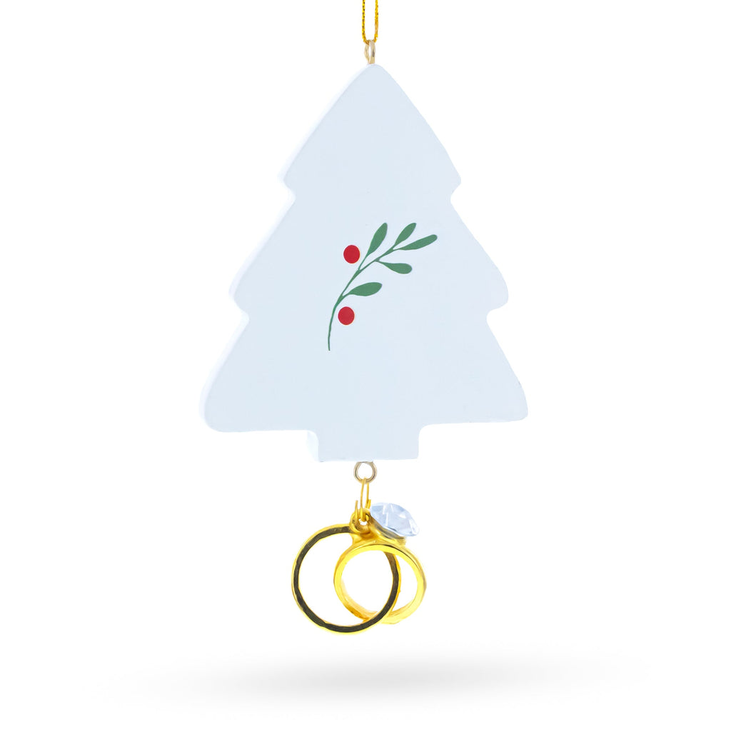 Our First Christmas Together Tree with Wedding Rings Resin Christmas Ornament