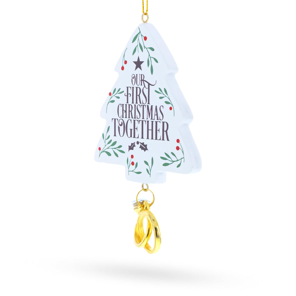 Our First Christmas Together Tree with Wedding Rings Resin Christmas Ornament