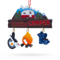 Happy Camper with Campfire and Cookware Resin Christmas Ornament