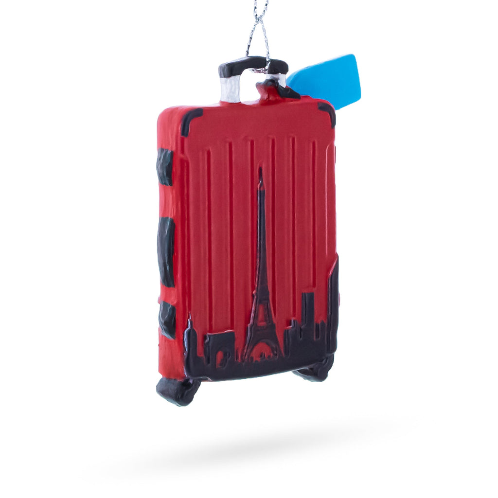 Paris Suitcase Travel Theme Resin Christmas Ornament