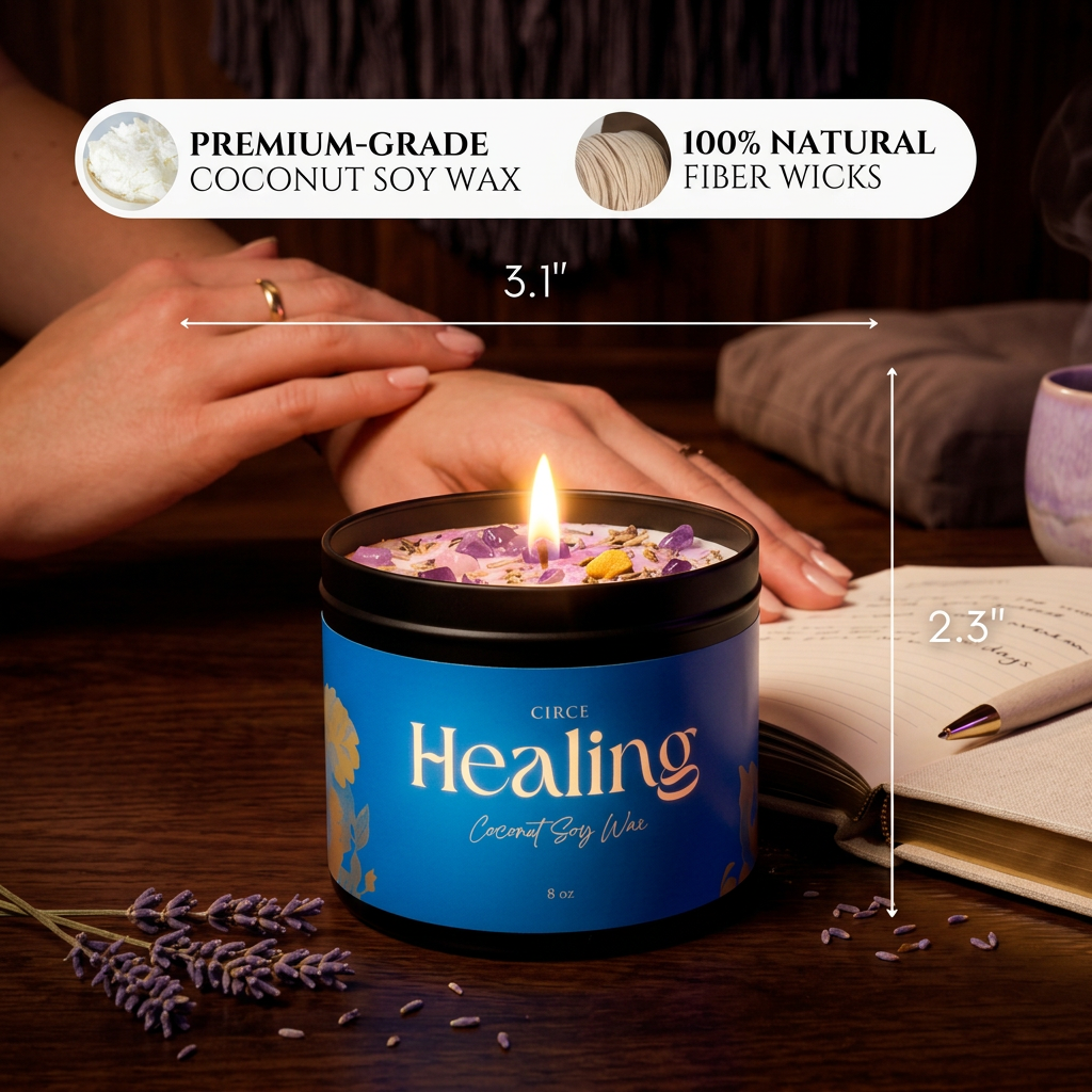 Healing Ritual Candle — 8‑oz Recovery & Wellness Candle