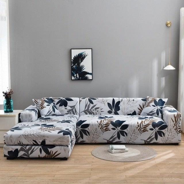 Elastic Sofa Covers for Living Room Stretch Slipcovers Sectional Couch Cover L Shape Corner Armchair Cover 1/2/3/4 Seater Slipcovers Elastic Stylish Printed Sectional Sofa Furniture Protector For Living Room