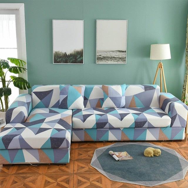Elastic Sofa Covers for Living Room Stretch Slipcovers Sectional Couch Cover L Shape Corner Armchair Cover 1/2/3/4 Seater Slipcovers Elastic Stylish Printed Sectional Sofa Furniture Protector For Living Room