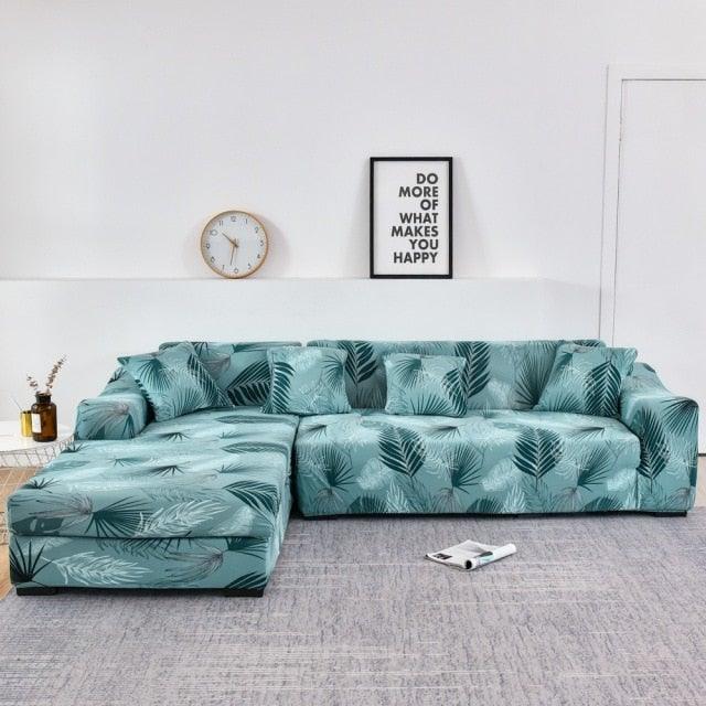 Elastic Sofa Covers for Living Room Stretch Slipcovers Sectional Couch Cover L Shape Corner Armchair Cover 1/2/3/4 Seater Slipcovers Elastic Stylish Printed Sectional Sofa Furniture Protector For Living Room