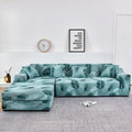 Elastic Sofa Covers for Living Room Stretch Slipcovers Sectional Couch Cover L Shape Corner Armchair Cover 1/2/3/4 Seater Slipcovers Elastic Stylish Printed Sectional Sofa Furniture Protector For Living Room