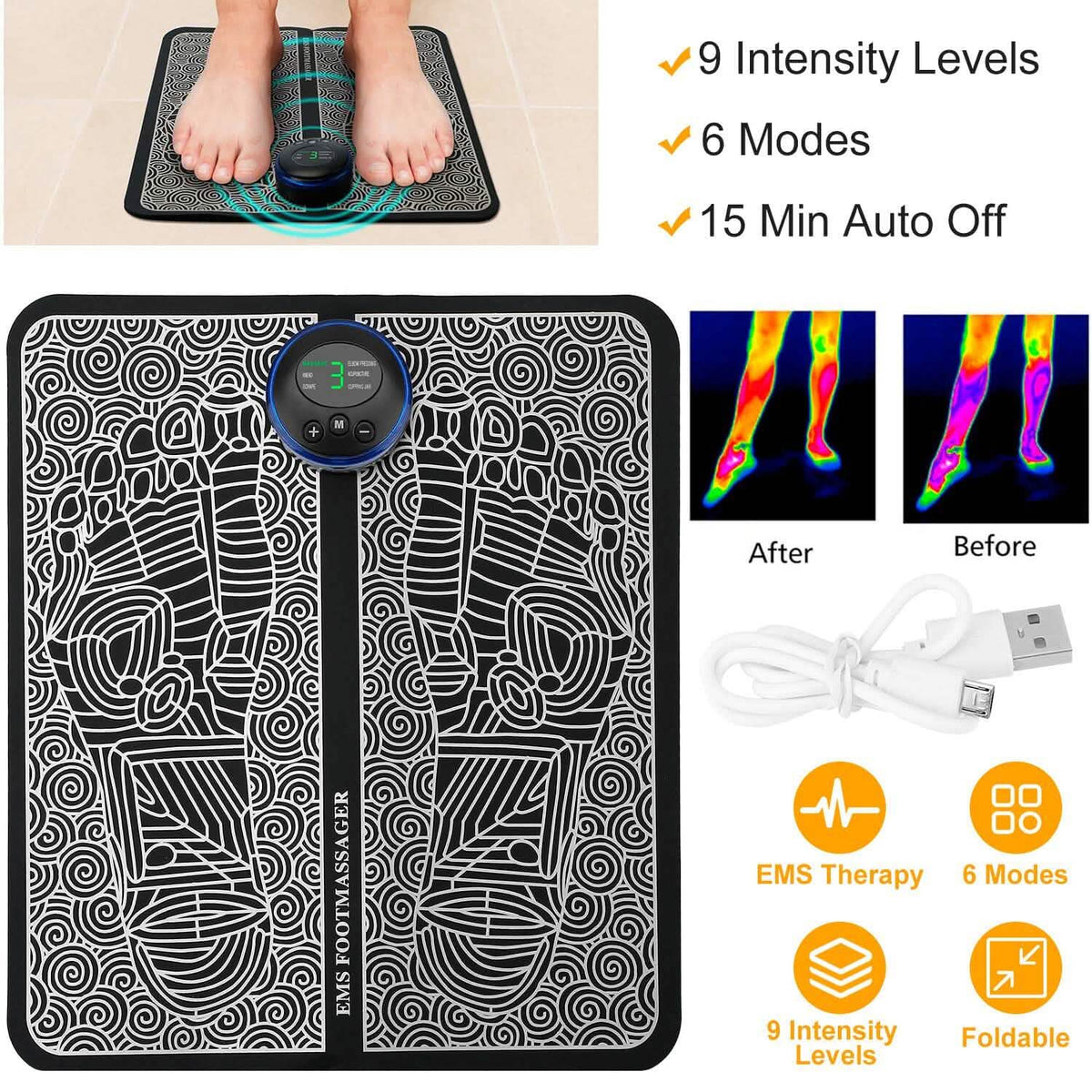 EMS Foot Massage Pad Electric Stimulator