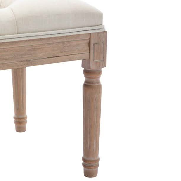 End of Bed Bench Upholstered Entryway Bench French Benchwith Rubberwood Legs