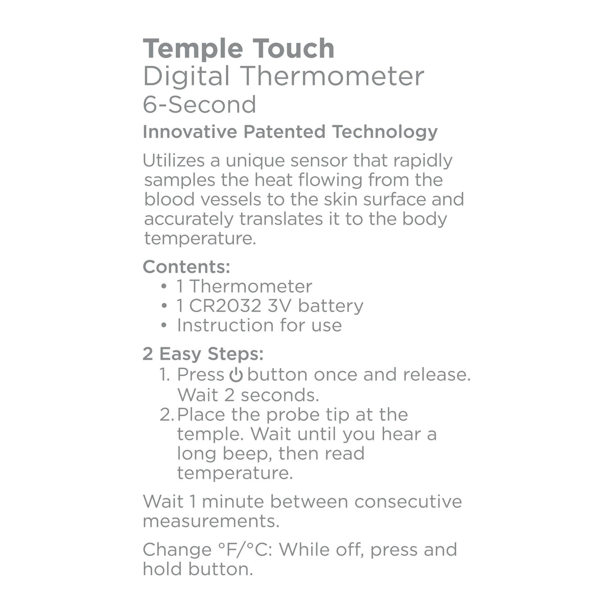 Equate Temple Touch 6-Second Digital Thermometer