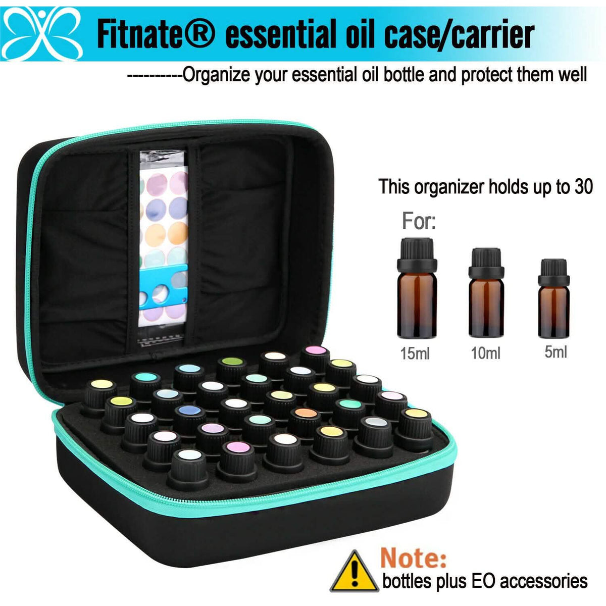 Essential Oils Storage for 30 Bottles Carrying Case+Oil Bottle Opener Cap Labels