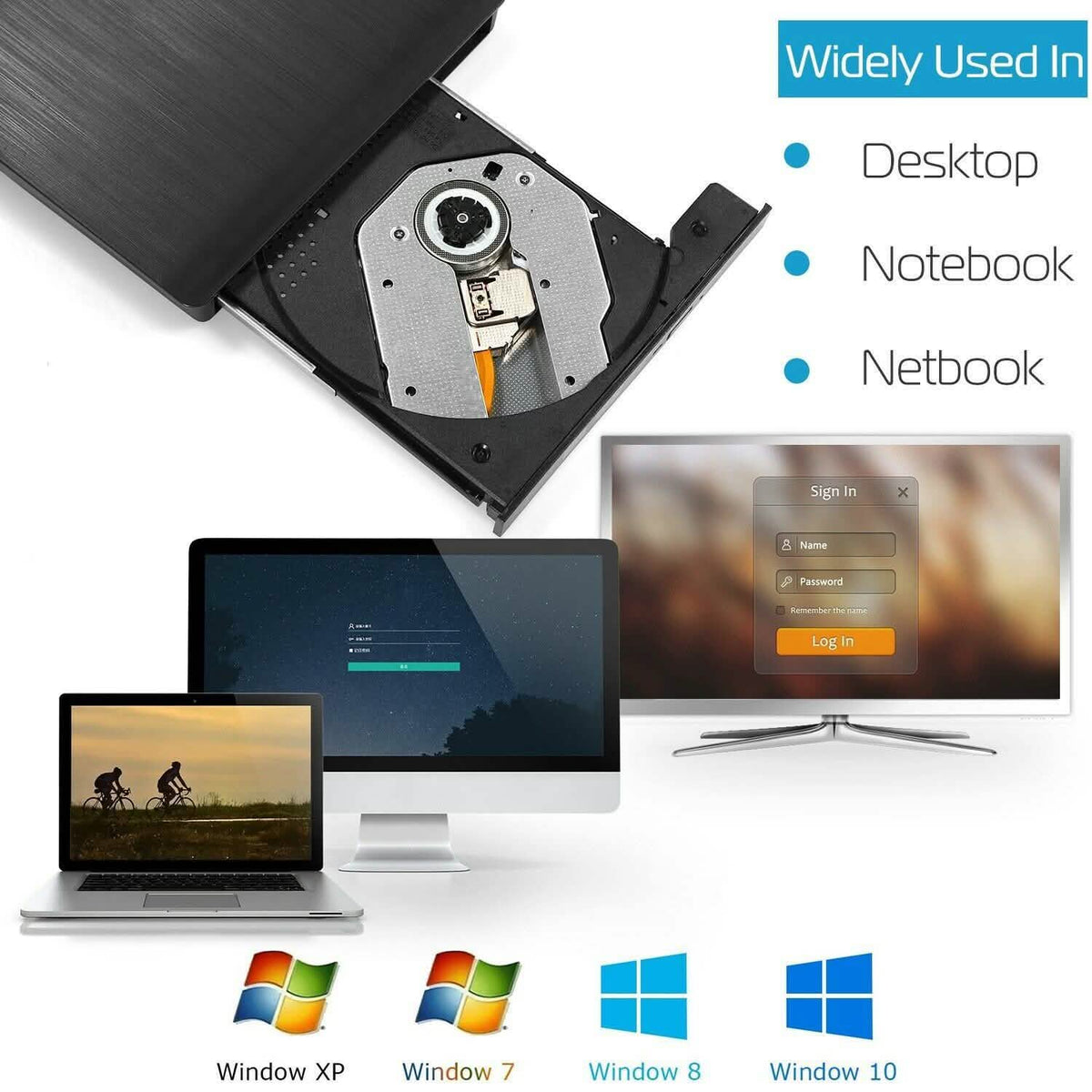 External CD DVD Drive USB 3.0 Slim