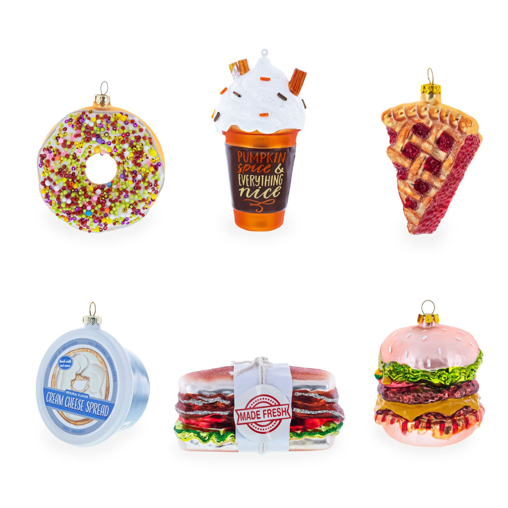 Taco Shell with Toppings Glass Christmas Ornament