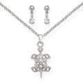 RMZ GOLD NYC White Turtle Pendant & Earring Set – Silver-Filled, High Polish Finish, Perfect for All Ages
