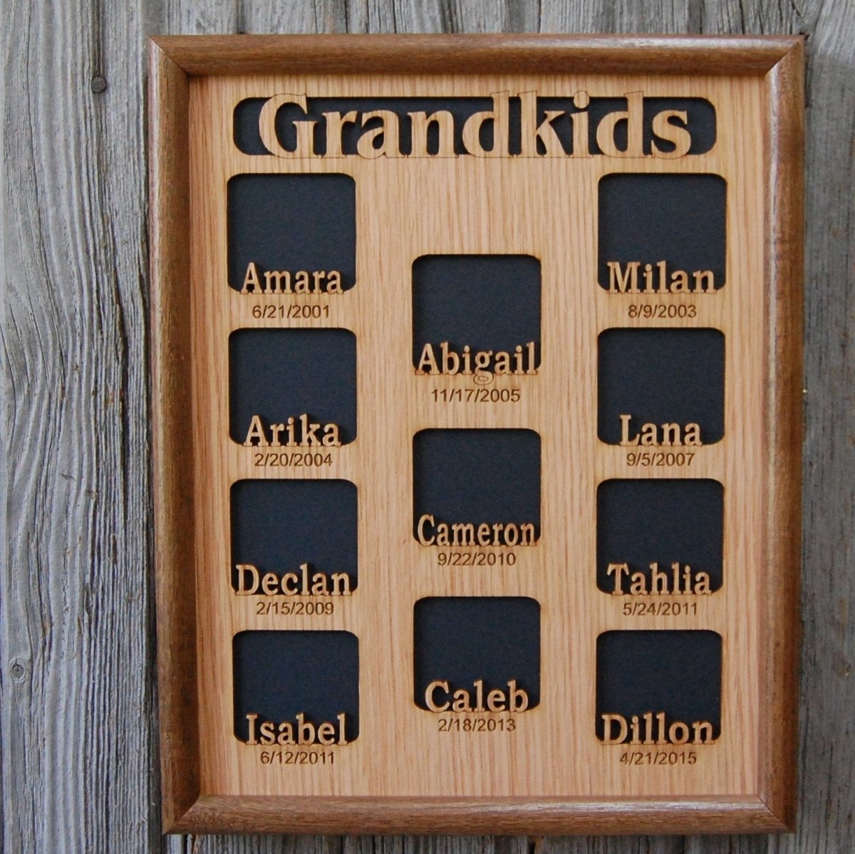 Grandkids Name Picture Frame with Dates