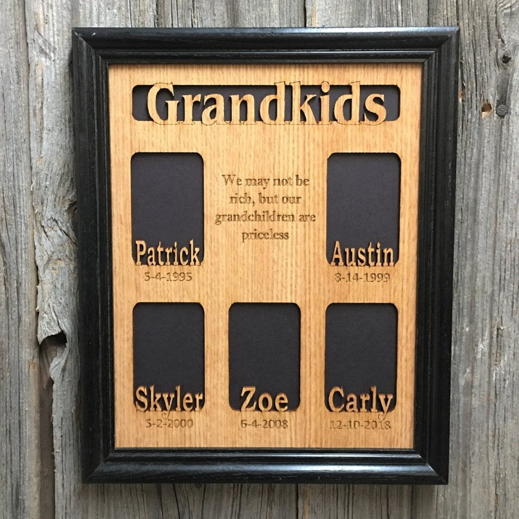 Grandkids Name Picture Frame with Dates