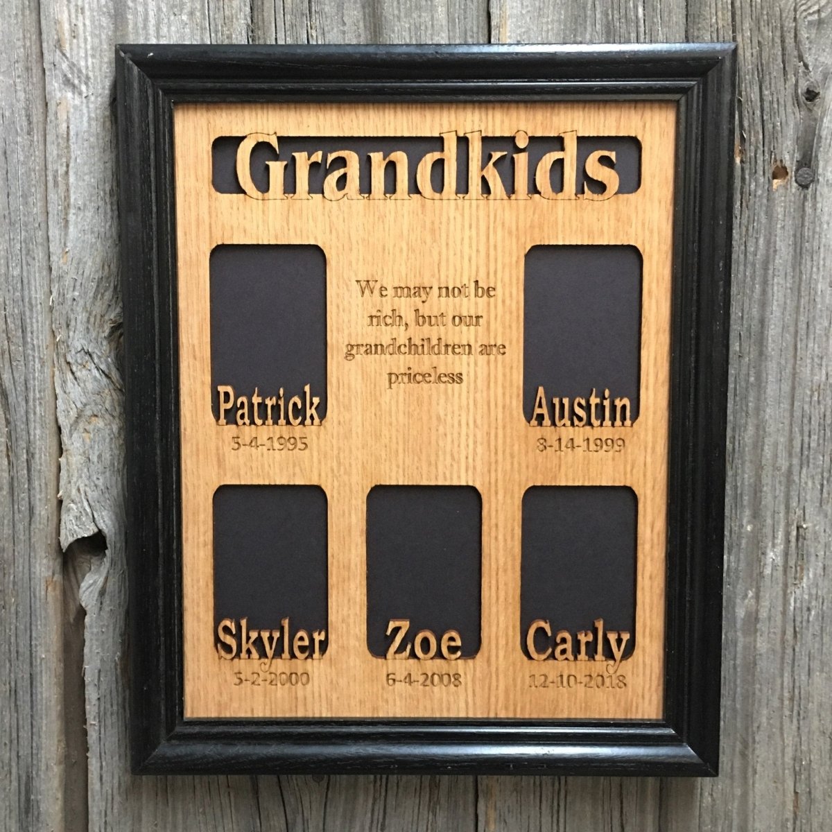 Grandkids Name Picture Frame with Dates