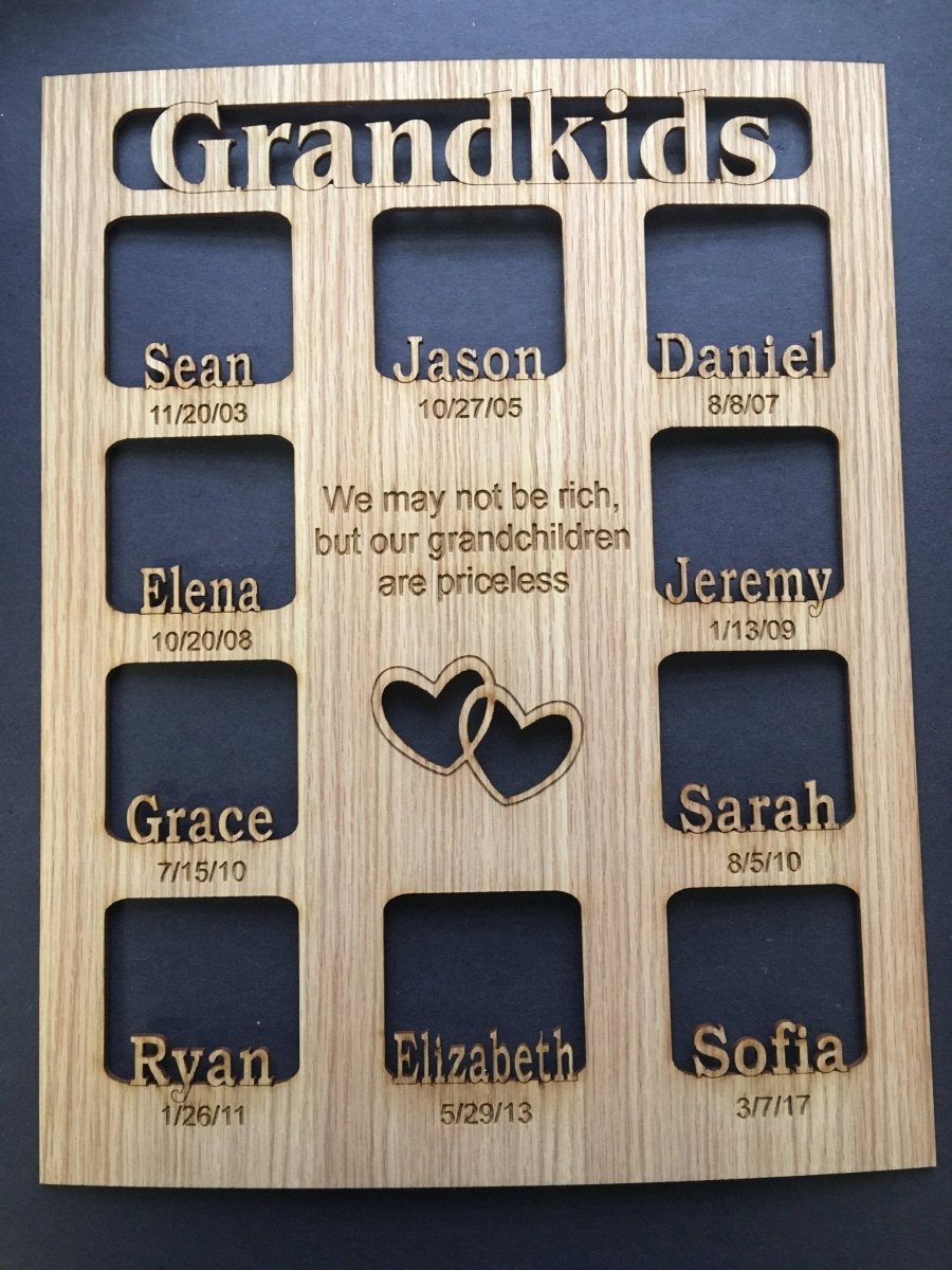 Grandkids Name Picture Frame with Dates