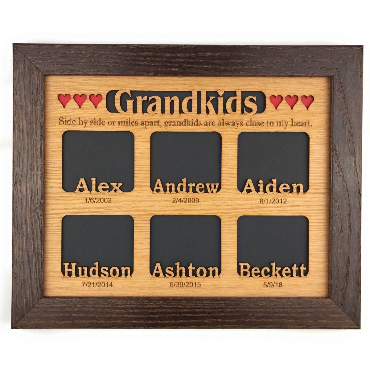 Grandkids Name Picture Frame with Dates