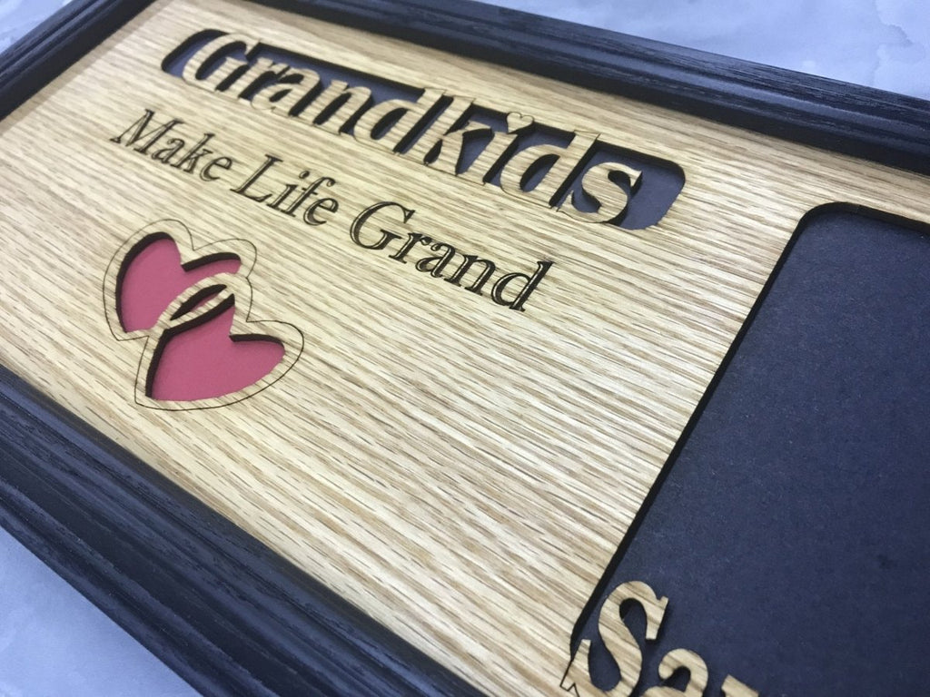 Grandkids Picture Frame with Names - 6"x32" Holds 3x5 Pictures