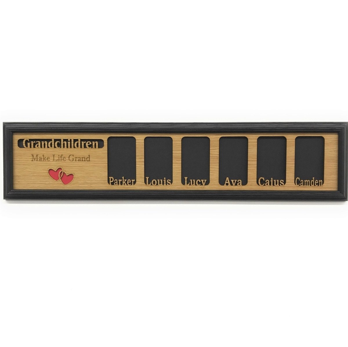 Grandkids Picture Frame with Names - 6"x32" Holds 3x5 Pictures