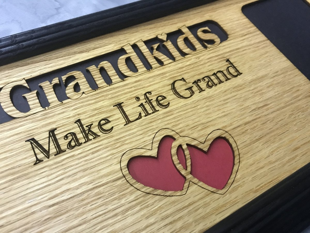 Grandkids Picture Frame with Names - 6"x32" Holds 3x5 Pictures