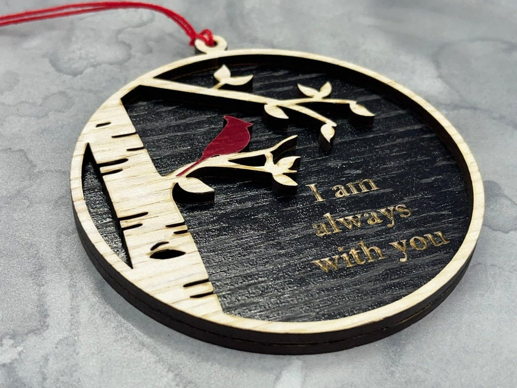 I Am Always With You Ornament with Cardinal and Birch Tree