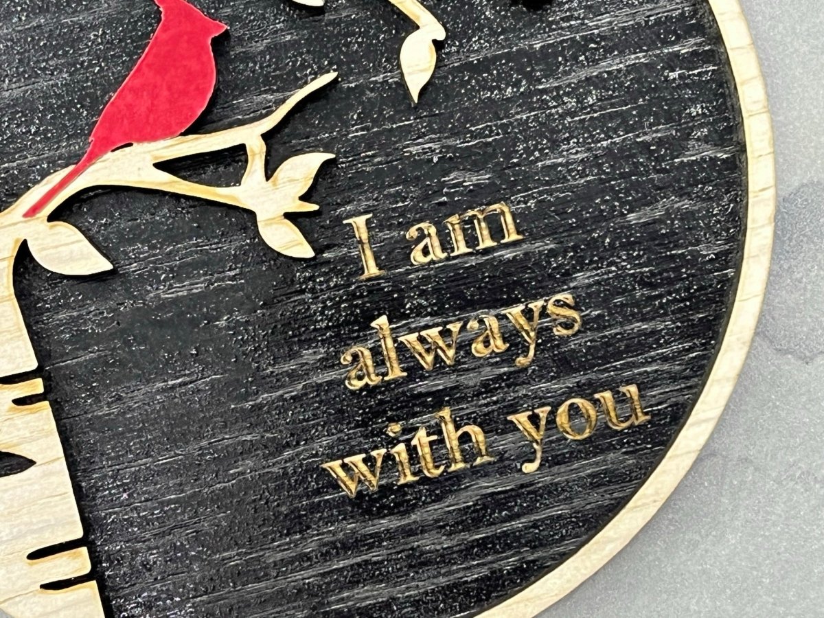 I Am Always With You Ornament with Cardinal and Birch Tree