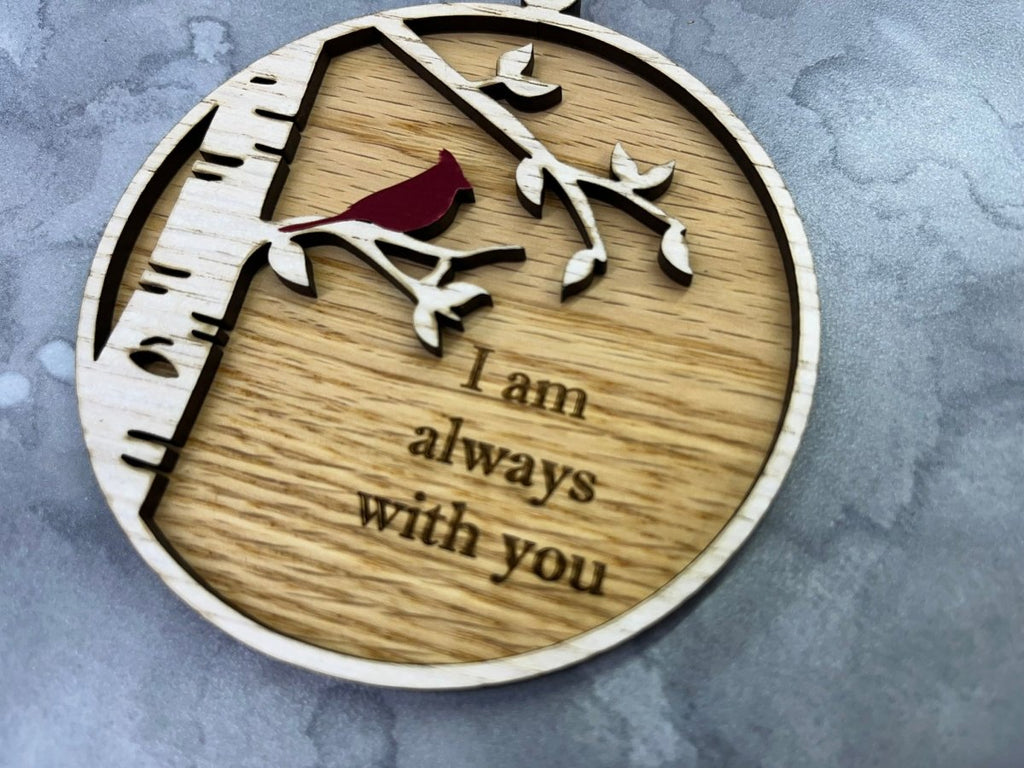 I Am Always With You Ornament with Cardinal and Birch Tree