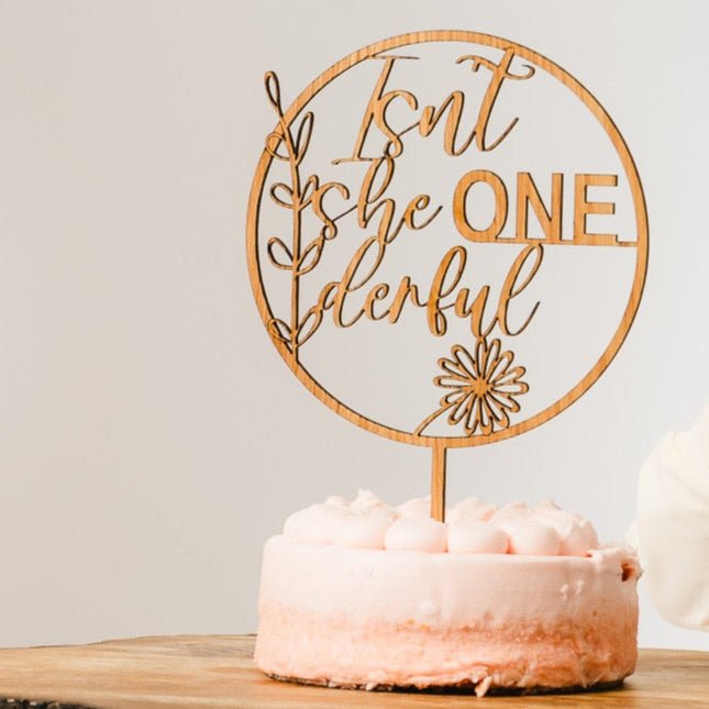 Isn't She One-derful Cake Topper for 1st Birthday