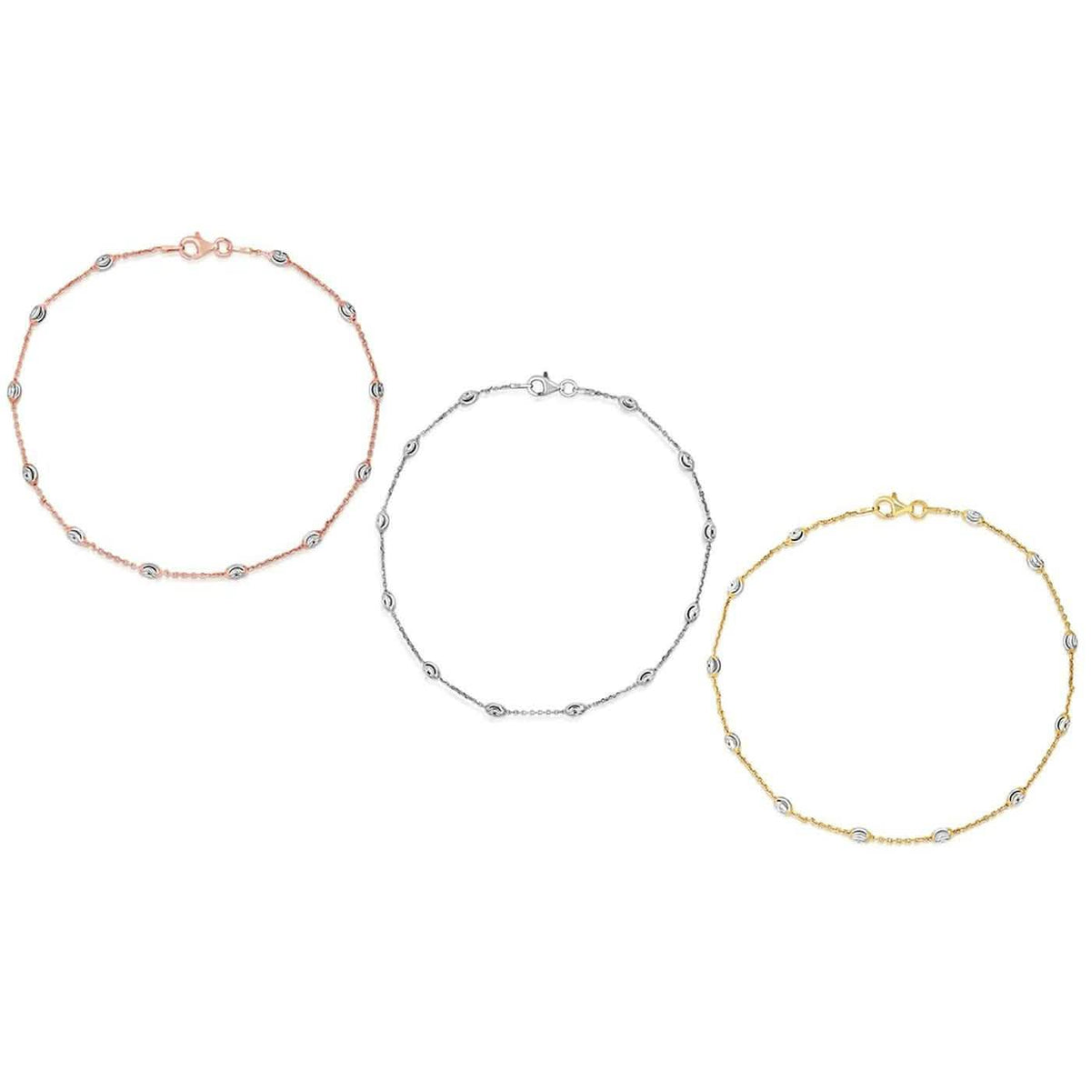 Italian Sterling Silver 10" Anklets