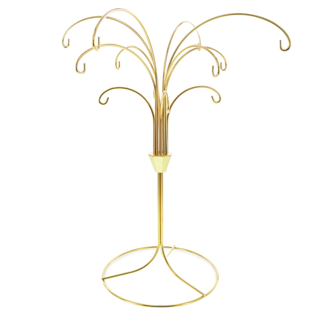 12-Arm Spiral Fountain Brass Gold Metal Ornament Stand Display 11.5 Inches