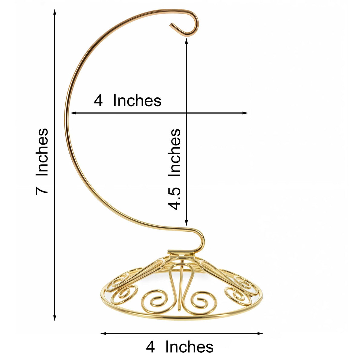 Curved Gold Wire Swirl Base Ornament Stand Display 7 Inches