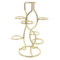 7-Ring 3-Tier Gold Wire Metal Sphere Crystals Egg Stand Holder Display 7.4 Inches
