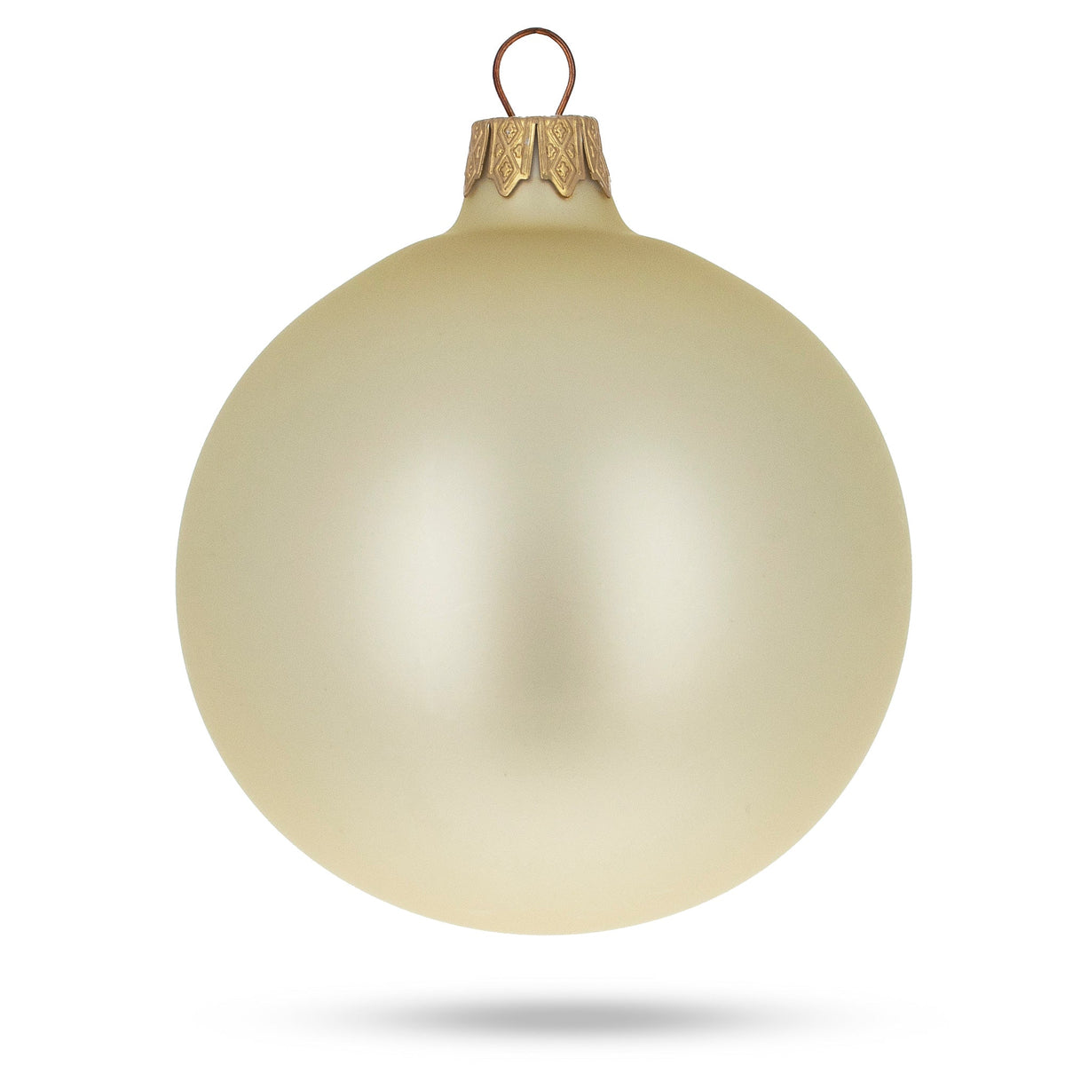 Set of 6 Beige Glass Ball Christmas Ornaments 3.25 Inches