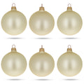 Set of 6 Beige Glass Ball Christmas Ornaments 3.25 Inches