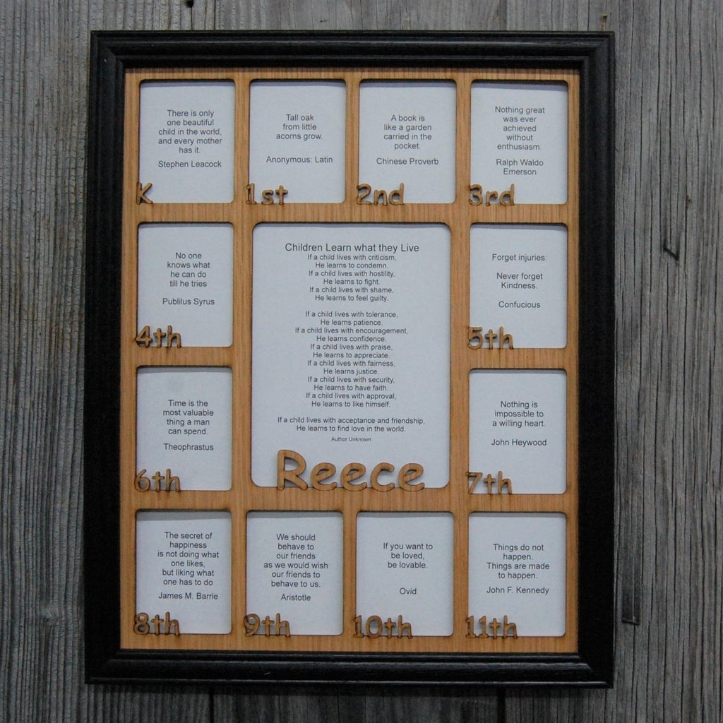 K-12th Grade School Years Picture Frame - Rectangular Openings