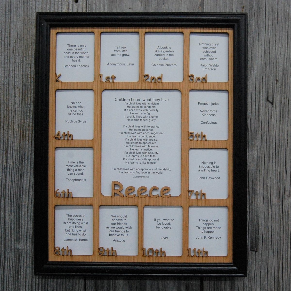 K-12th Grade School Years Picture Frame - Rectangular Openings
