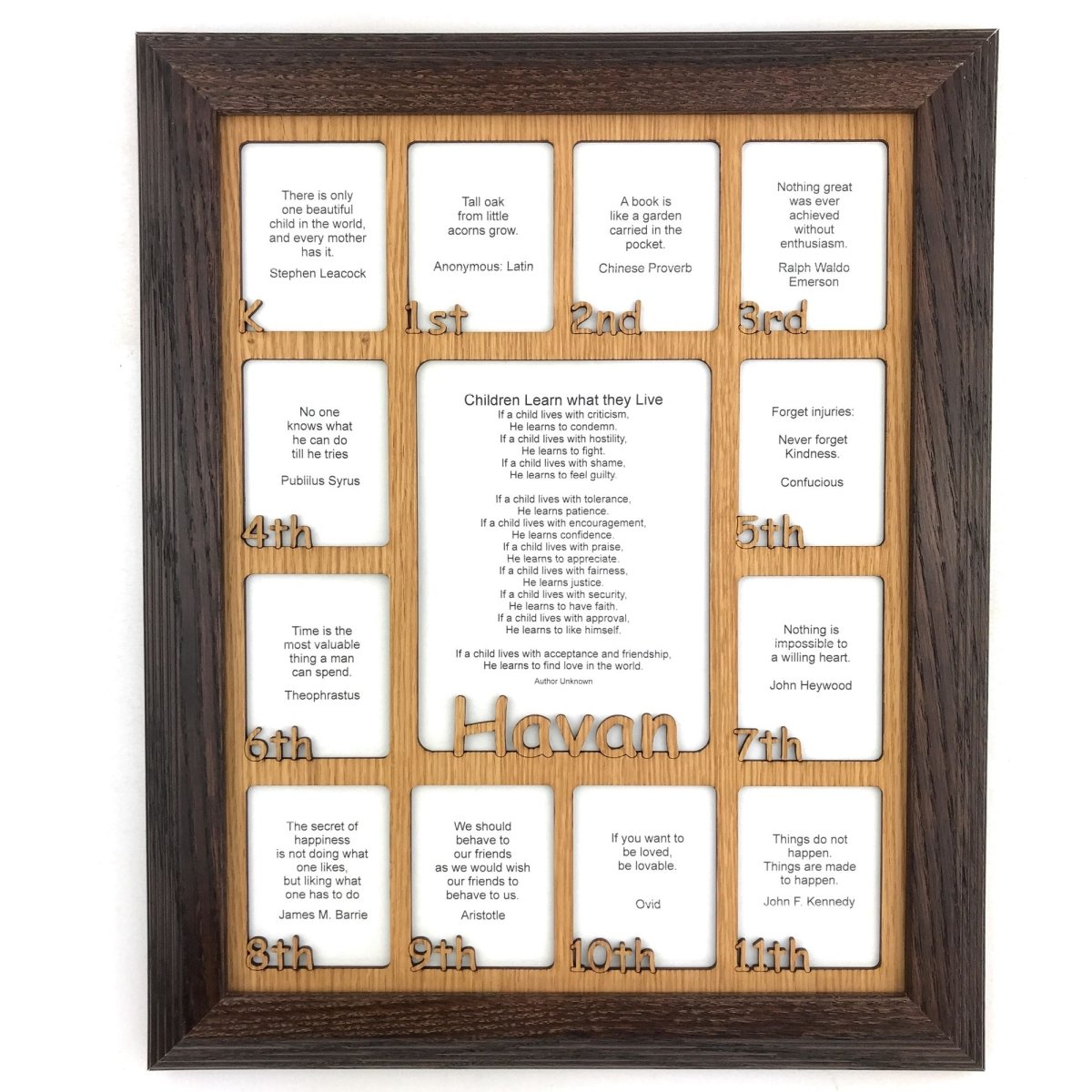 K-12th Grade School Years Picture Frame - Rectangular Openings