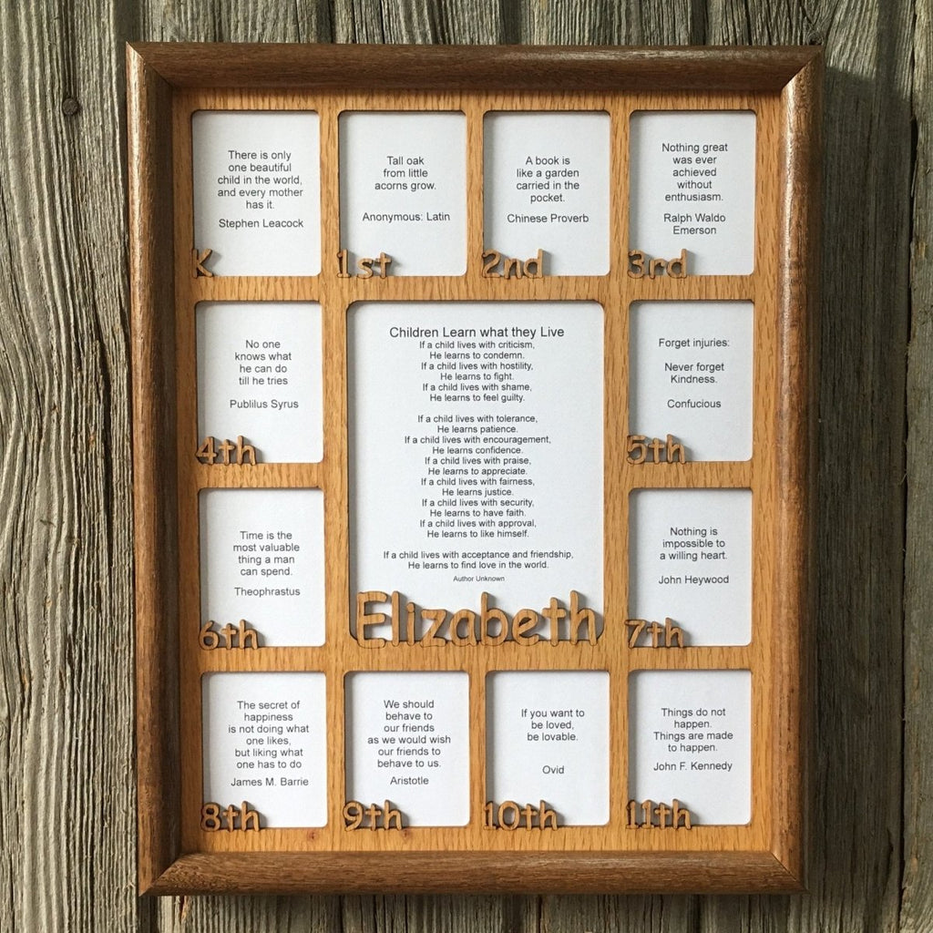 K-12th Grade School Years Picture Frame - Rectangular Openings